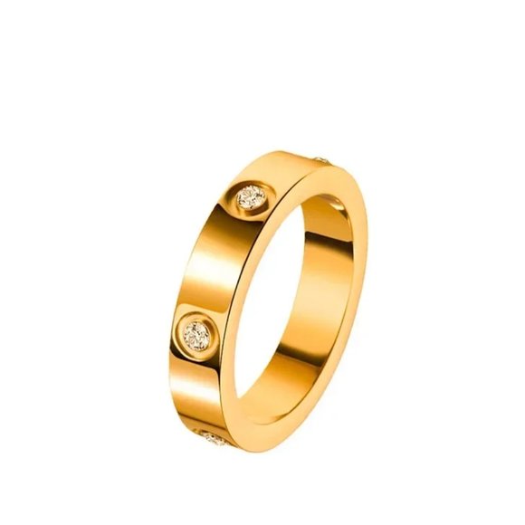 Beautiful Homage " Love Ring " 18k Yellow Gold & 6 Diamonds - Picture 5 of 5